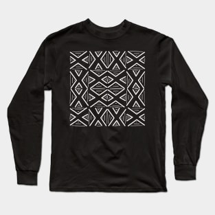 Doodle cross line pattern african style Long Sleeve T-Shirt